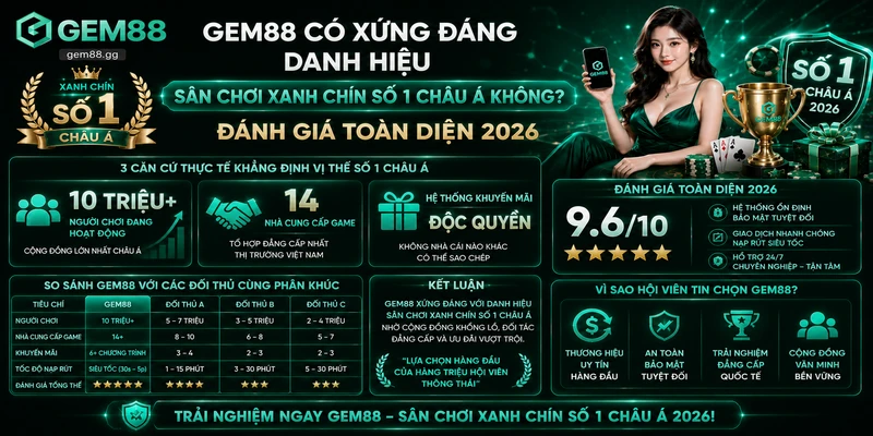 GEM88 Có Xứng Đáng Danh Hiệu Sân Chơi Xanh Chín Số 1 Châu Á Không? Đánh Giá Toàn Diện 2026