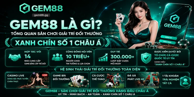 GEM88 Là Gì? Tổng Quan Sân Chơi Giải Trí Đổi Thưởng Xanh Chín Số 1 Châu Á